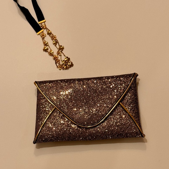 Elegant Sequin Clutch with Gold Accents - Picture 3 of 4